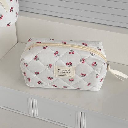 Sweet Cherry Print Make Up Bag
