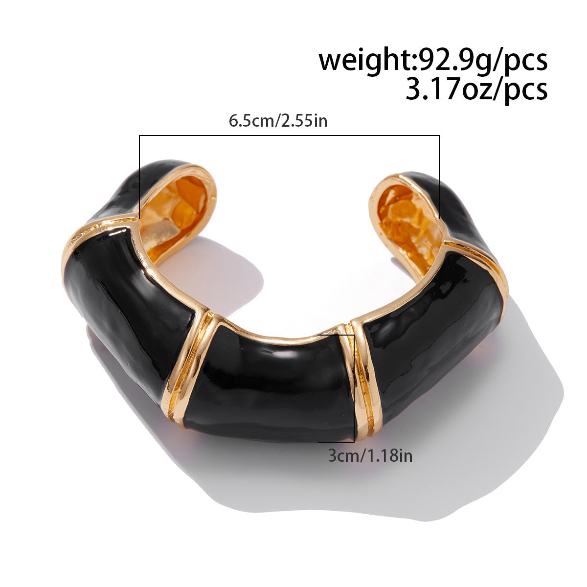 Vintage Enamel Open Wavy Bamboo Bracelets