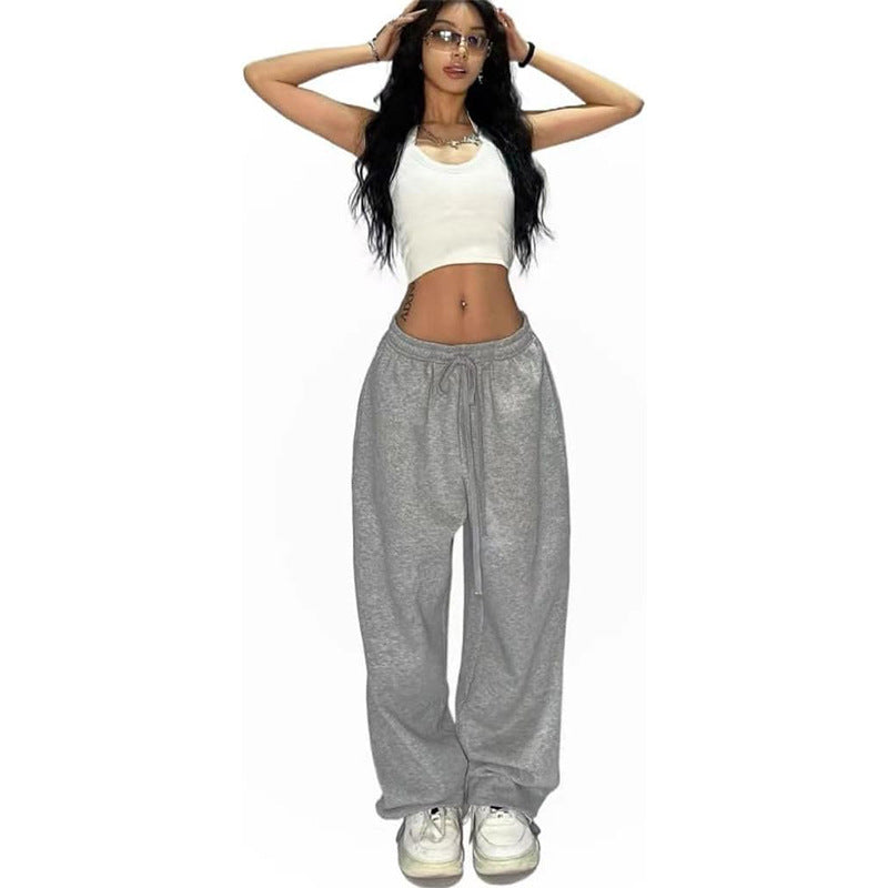 Straight Drawstring Loose Sports Pants