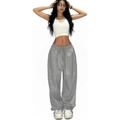 Straight Drawstring Loose Sports Pants