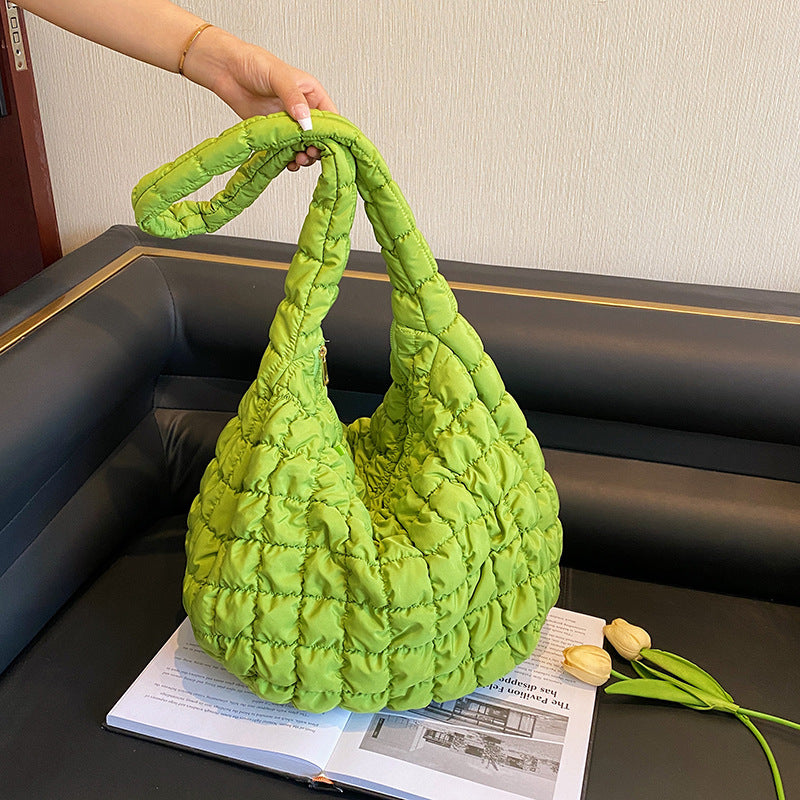 Solid Color Cloud Bag Puffer Shoulder Tote Bag