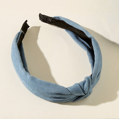 Vintage Demin Stripe Knot Headband