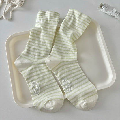 Minimalist Stripe Breathable Mid-Calf Socks
