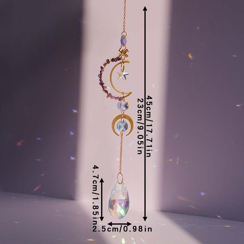 Colorful Sun Moon Hanging Crystal Decoration