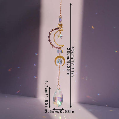Colorful Sun Moon Hanging Crystal Decoration