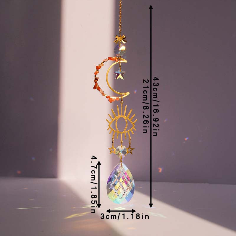 Colorful Sun Moon Hanging Crystal Decoration