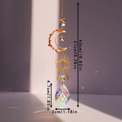 Colorful Sun Moon Hanging Crystal Decoration