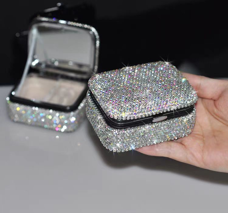 Minimalist Sparking Rhinestone Mini Jewelry Case