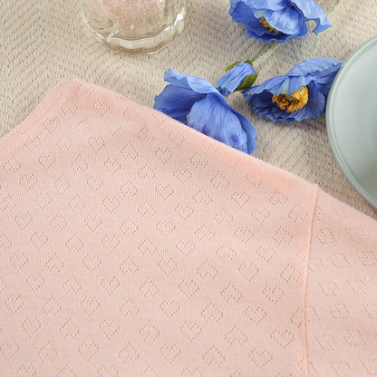 Love Jacquard Solid Color Sleepwear Sets