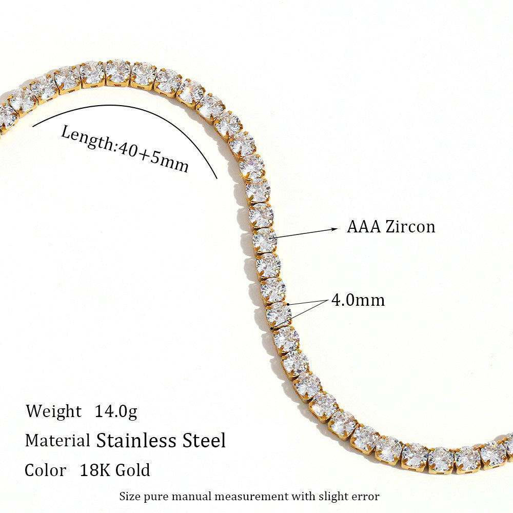 Simple Zircon Elegant Layered Link Necklace