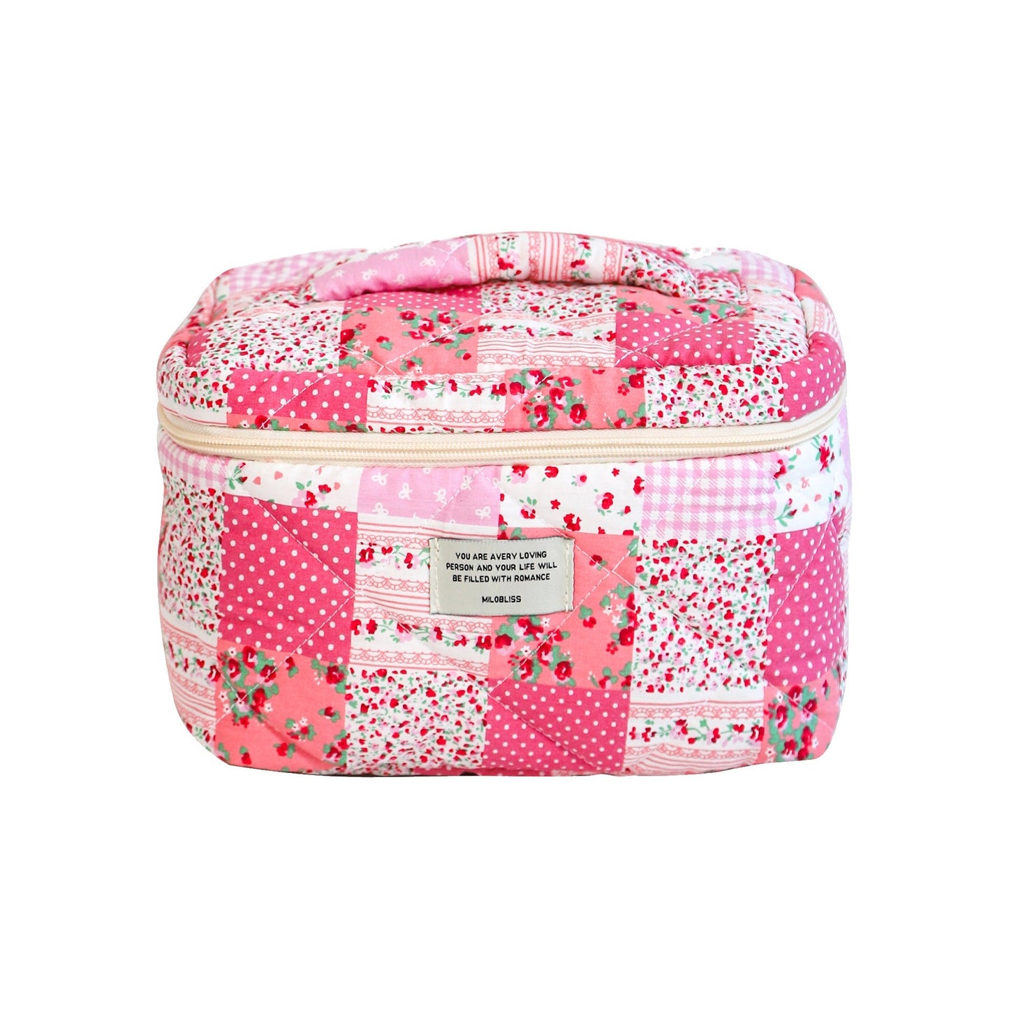 Colorful Flower Print Portable Make Up Bag