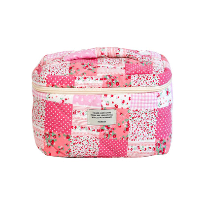 Colorful Flower Print Portable Make Up Bag