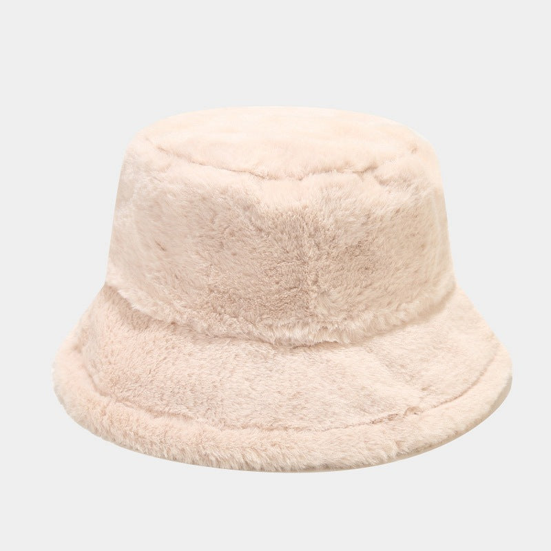 Simple Solid Color Thicken Winter Bucket Hat