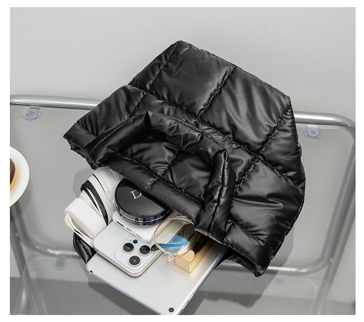 Solid Color Simple Puffer Handbag