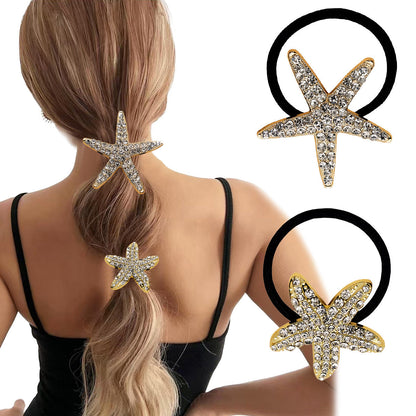Trendy Rhinestone Starfish Ponytail Hair Tie