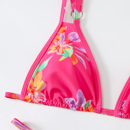 Flower Print Spaghetti Sexy Swimwear