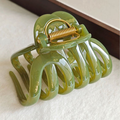 Elegant Large Solid Color Pumpkin Hair Claw