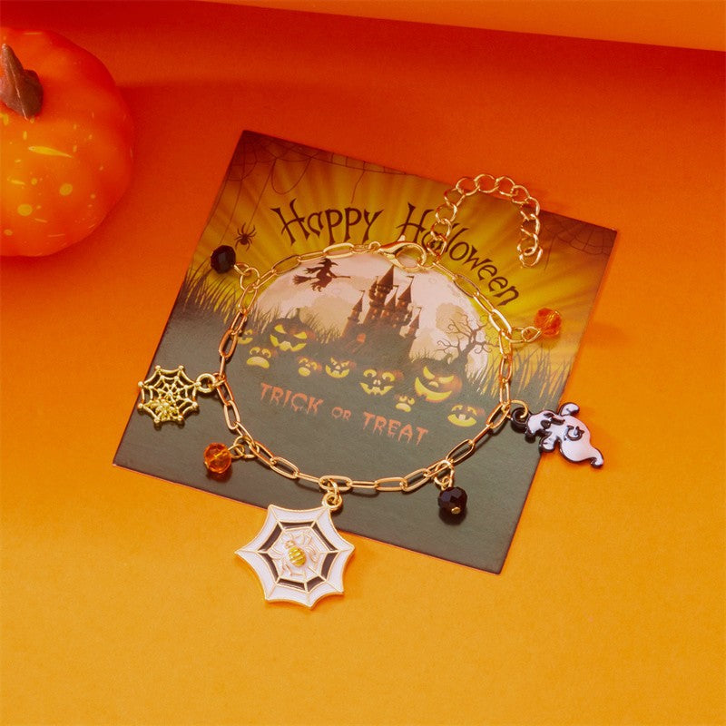 Cute Pumpkin Ghost Halloween Charm Bracelet