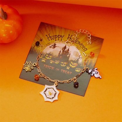 Cute Pumpkin Ghost Halloween Charm Bracelet