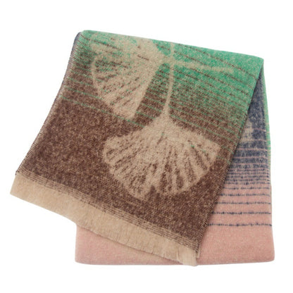 Leaf Print Gradient Color Scarves