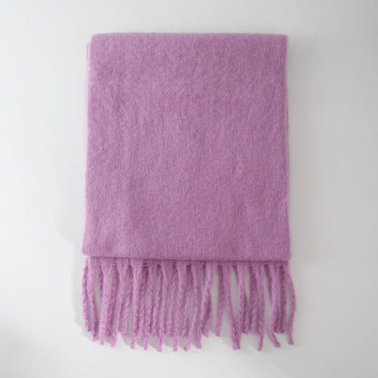 2+ Solid Color Tassel Mohair Scarves
