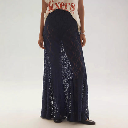 Lace Hollow Out Jacquard Irregular Skirts