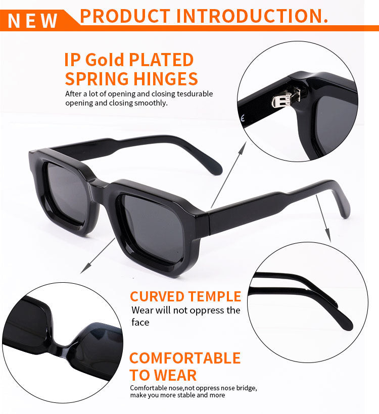 Retro Square Wide Polarized Sunglasses