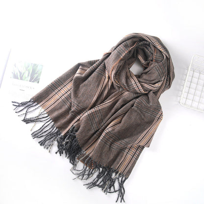 2+ Vintage Tassel Plaid Scarves