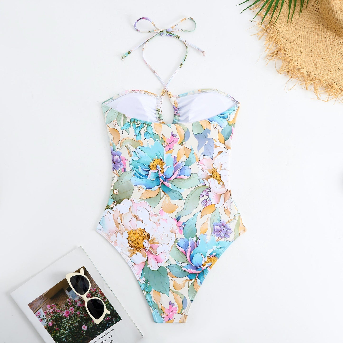 Simple One Piece Swimsuit with Cover Up