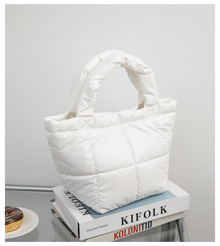 Solid Color Simple Puffer Handbag