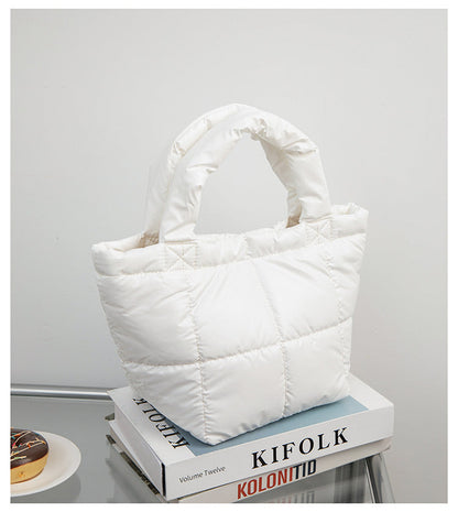 Solid Color Simple Puffer Handbag