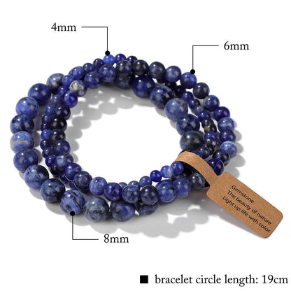 3Pcs Simple Stretch Beaded Bracelet Set