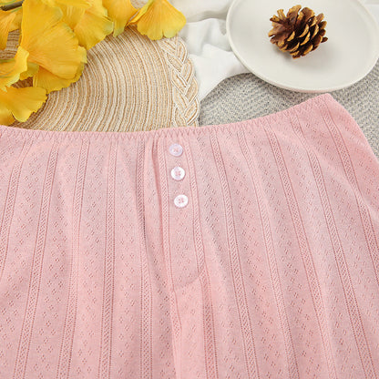 3 Pcs Knit Cami Shorts Lounge Pajamas Set