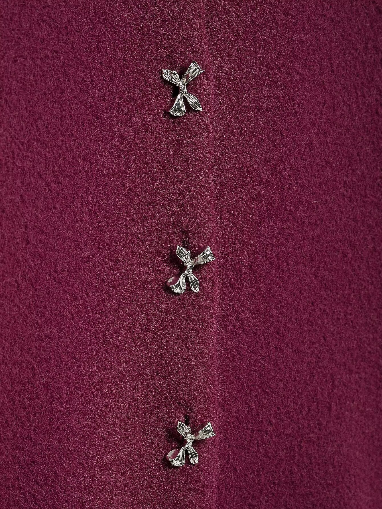 Classic Bow Button Down Knit Cardigan Top