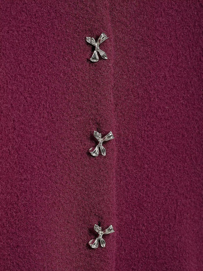 Classic Bow Button Down Knit Cardigan Top