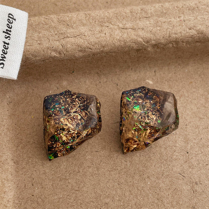 Trendy Asymmetrical Ice Crystal Stud Earrings