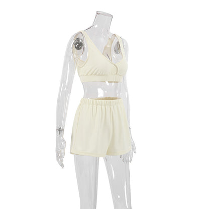 3PCS Waffle Solid Color Homewear Sets