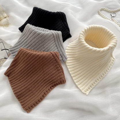 Solid Color High Collar Warm Knit Scarve