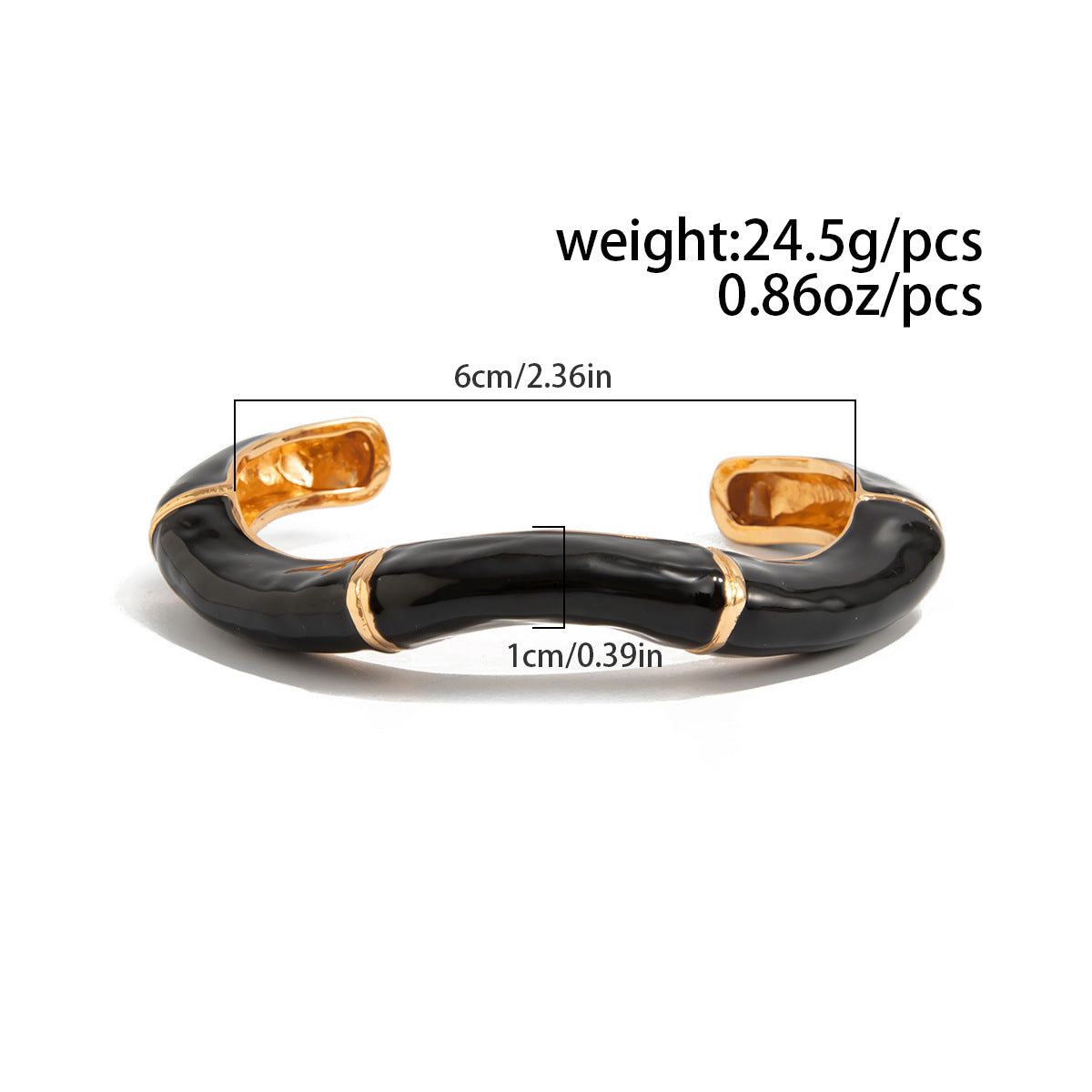 Vintage Enamel Open Wavy Bamboo Bracelets