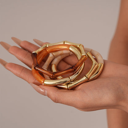 Simple Metal Acylic Splicing Thin Bracelets