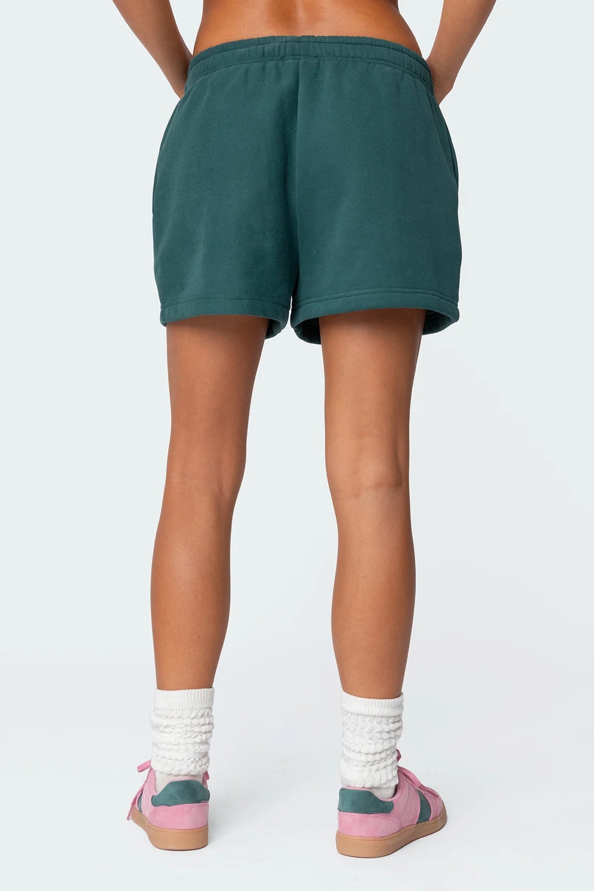 Simple Solid Color Hoodie Sweater Shorts Set