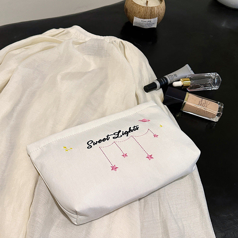 Simple Shining Large Capacity Portable Cosmetic Bag