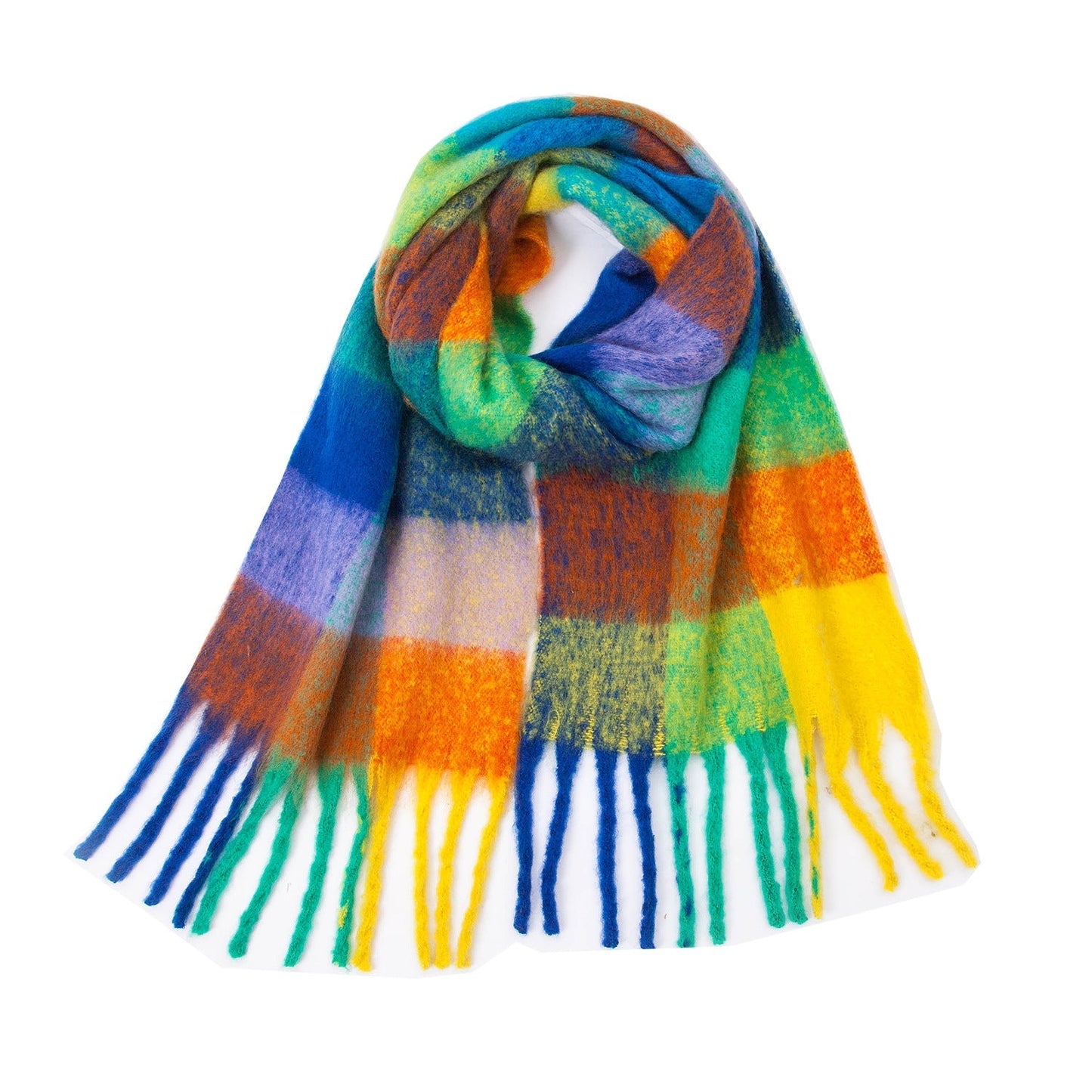 Coloful Plaid Tassel Scarves