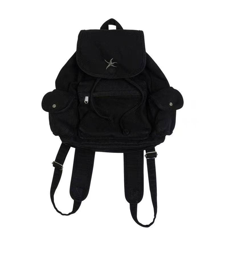 Denim Washed Multiple Pockets Portable Backpack