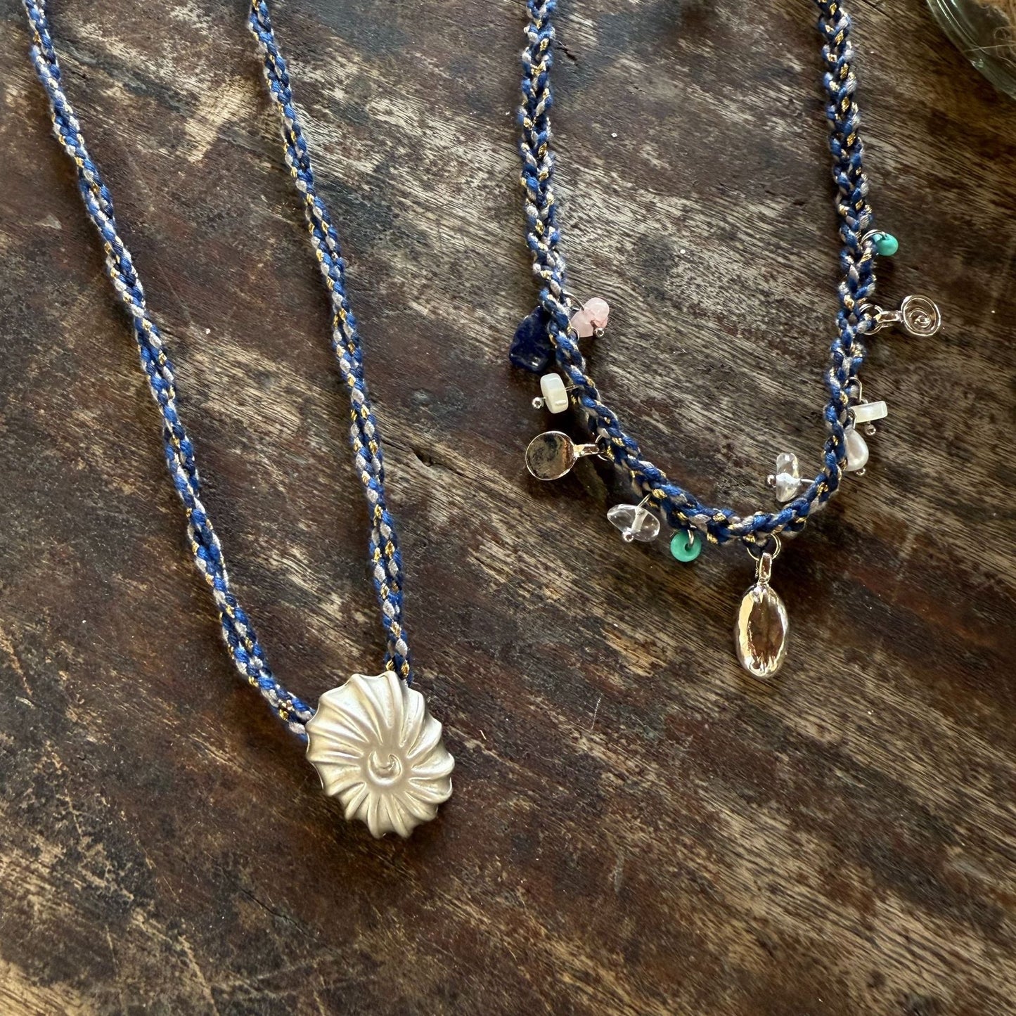 Handmade Shell Conch Braided Cord Necklace