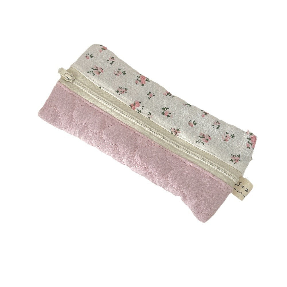 Elegant Flower Print Portable Pencil Case