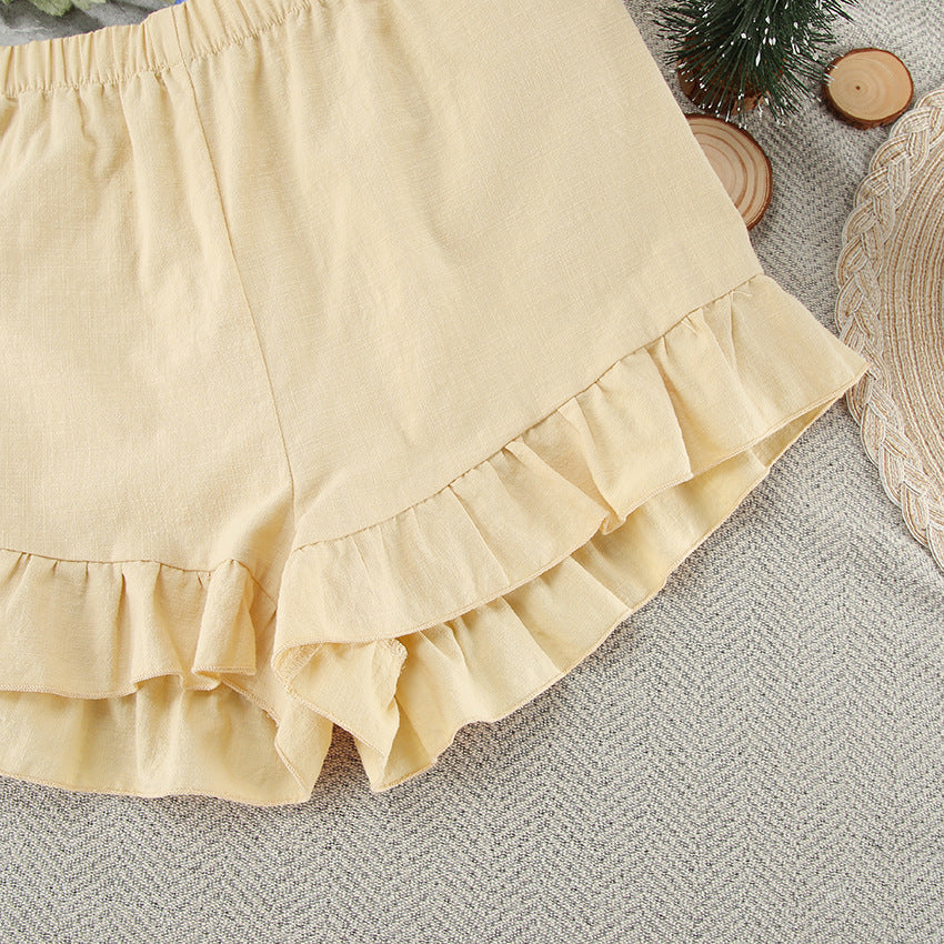 Flounce String Tie Homewear Sets