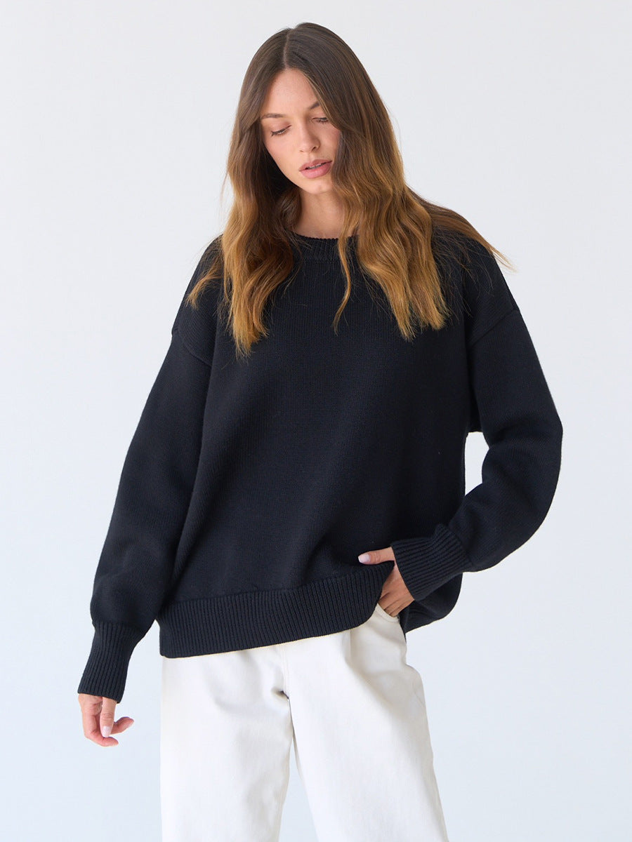 Solid Color Loose Casual Sweater