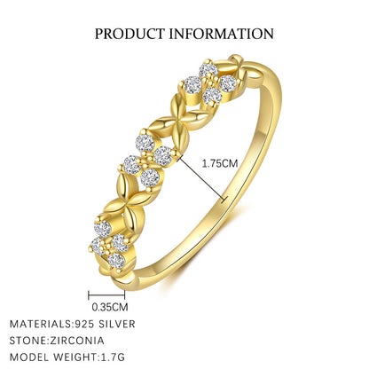 Colorful Zircon Sweet Flower Single Rings