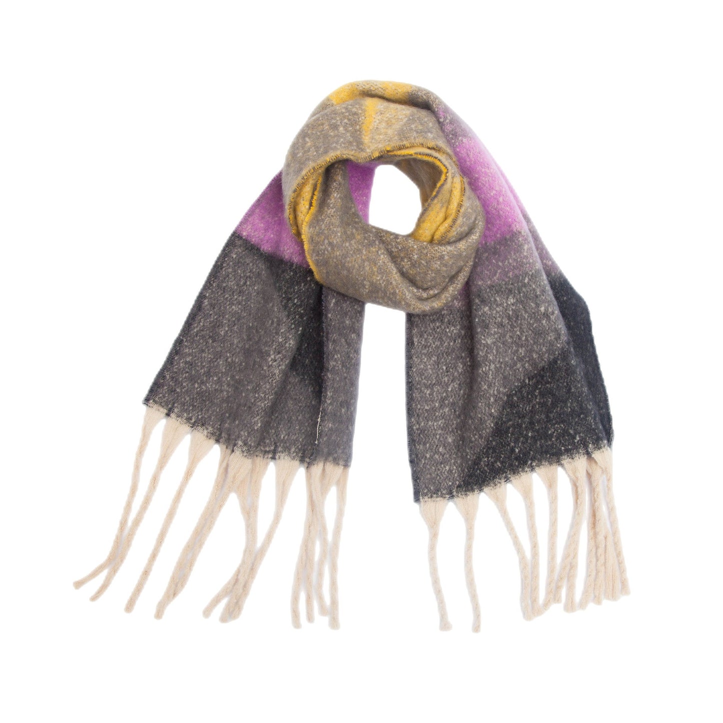 Comtrast Color Tassel Mohair Scarves